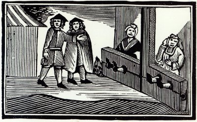 Man and Woman in the Stocks by English School
